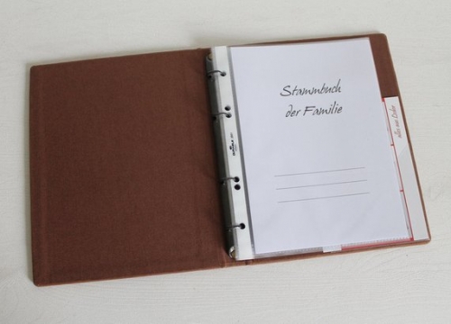 Stammbuch "Lebensbaum" aus Büffelleder,  DIN A5, braun